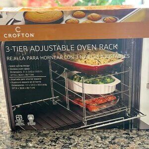 3 Tier Adjustable Oven Rack for Cooking Multiple Items  New in Box Crofton